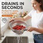 304 Stainless Steel Colander, 3 Quart Micro-Perforated Strainer - Image 6