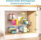 Vtopmart 4 Pack Bathroom Organizer, 2 Tier Clear Under Sink Organizers Vanity - Image 6