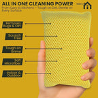 Iconikal 6-Pack Bug Scrubber Sponge 5.9x3.5-Inch Yellow Microfiber Large Car - Image 3