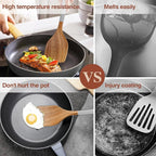 Wooden Spoons For Cooking, 6 Pieces Natural Acacia Wooden Cooking Utensils or - Image 3