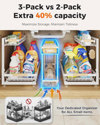 Sevenblue 3 Pack Under Sink Organizer, Height Adjustable Storage Shelves - Image 4