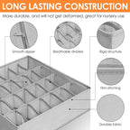 Criusia 6 Pack Sock Underwear Drawer Organizer Dividers, 58 Cell Foldable - Image 5