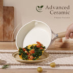CAROTE 8" Ceramic Frying Pan Skillet, Non Stick Frying Pan Chef's Pan, Healthy - Image 3