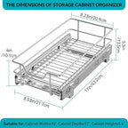 Pull Out Cabinet Organizer 9" W X 17" D, Slide Out Drawers - Image 2