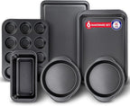 Baking Set – 6 Piece – Deluxe Non Stick Black Coating Inside and Outside – by Unknown