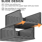 Pinkpum 6 Pack Black Closet Organizers and Storage Plastic Stackable Storage - Image 7