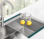 Tomorotec Stainless Steel Roll Up Dish Drying Rack, Foldable Over The Sink - Image 8