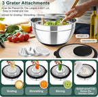 TeamFar Mixing Bowls with Colander Set, Stainless Steel Strainer and Nesting - Image 4
