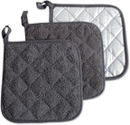 DII Basic Terry Collection Quilted 100% Cotton, Mineral Gray, 3 Piece by DII