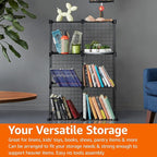 Amazon Basics 6-Cube Wire Grid Stackable Storage Organizer, Metal Shelving Unit - Image 6