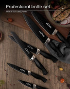 Amorston Knife Set, 15 Pieces Kitchen Knives Set - Image 4