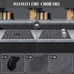 2 PCS Stone Dish Drying Mat for Kitchen Counter, Fast Drying Collapsible Dish - Image 2