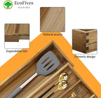EcoFives Luxury Acacia Silverware Organizer -Kitchen Drawer Organizer - Image 5