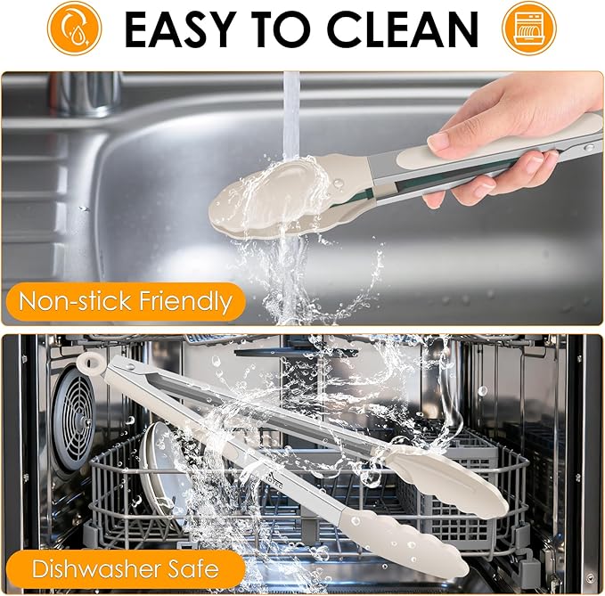 HOTEC Premium Stainless Steel Locking Kitchen Tongs - Image 9