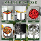 Leonyo 14 Quart Stock Pot with Lid, Stainless Steel StockPot with Lid, Tri-ply - Image 5