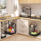 Sevenblue 2 Packs Under Sink Organizer, Height Adjustable 2 Tier Under Kitchen - Image 6