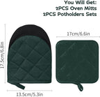 Oven Mitts and Pot Holders Set, Heat Resistant Silicone Kitchen Mini Oven - Image 2