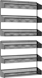 AULEDIO 2 Pack Spice Rack Organizer, 3 Tier Counter-top Stand or Wall Mounted - Image 2