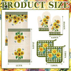 Leinuosen 6 Novelty Sunflower Kitchen Towels Kitchen Decor and Accessories Set - Image 3