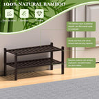 ROMGUAR CRAFT 2 Tier Bamboo Shoe Rack - Image 6