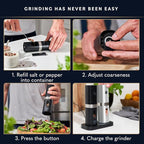 Home Hero Electric Salt and Pepper Grinder Set - Image 5