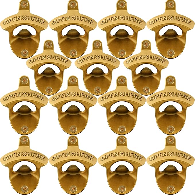 15 PCS Aged Gold Bottle Opener Wall Mounted Beer Cap Opener Mountable Bulk by Wallmountedbottleopener