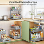1 Pack Under Sink Organizer, 2 Tier Pull out Cabinet Organizer Mesh Baskets - Image 8