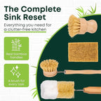 Tieralia Bamboo Dish Brush Set 5 Piece – Eco Friendly Kitchen Cleaning Kit - Image 7