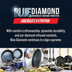 Blue Diamond Hybrid Nonstick Stainless Steel 16 Piece Cookware Set, Tri-Ply - Image 8