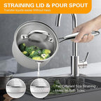Stainless Steel Saucepan with Tempered Glass Lid, 2.5 Quart Multipurpose - Image 6