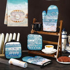 6 Pcs Summer Beach Kitchen Towels Pot Holders and Oven Mitts Set Include - Image 6