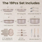 Chef Power Ceramic Nonstick Pots and Pans Set 19 Piece - Image 2