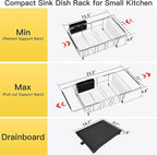 JASIWAY Dish Drying Rack in Sink, Expandable Stainless Steel Dish Drainers - Image 4