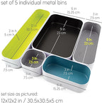 Three by Three Seattle 5 Piece Metal Organizer Tray Set - Image 2