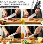 FIKSHOT Kitchen Knife Set, German Stainless Steel kitchen knives – Includes - Image 6