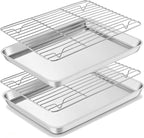 Homikit Quarter Sheet Pan with Rack Set, 9x13 Stainless Steel Baking Sheets - Image 9