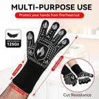BBQ & Grill Gloves, Oven Gloves, 1472°F Silicone Oven Mitts Heat Resistant - Image 4