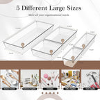 Criusia 11 PCS Clear Plastic Drawer Organizer Set - Image 2