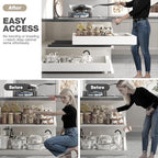Seinloes 2 Pack Pull Out Cabinet Organizer 24" Deep, Full Extension 3 Slide - Image 5