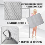 2 Pack Extra Large Microfiber Dish Drying Mat, 30 x 24 Inch Super Absorbent - Image 3