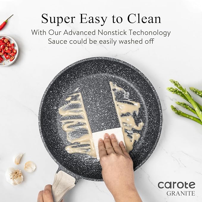 CAROTE Non Stick Frying Pan Skillet, Nonstick Granite Fry Pan - Image 5