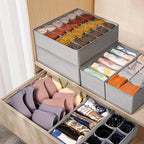 Criusia 6 Pack Sock Underwear Drawer Organizer Dividers, 58 Cell Foldable - Image 6