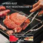 4 Pack Tongs For Cooking, Heat Resistant 600 Degrees 9", Non-Slip Food Silicone - Image 3