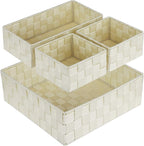 Posprica Woven Storage Baskets for Organizing, Small Black Baskets Cube Bin by Posprica