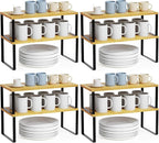SpaceAid Cabinet Shelf Organizers 8 Pack, Kitchen Counter Rack Shelves Riser by SpaceAid