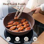 SENSARTE Nonstick Deep Frying Pan Skillet, 12-inch Saute Pan - Image 3