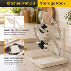 Pot Lid Holder with Removable Drip Tray, Kitchen Pot Lid Storage Rack - Image 5