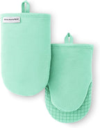 KITCHENAID Gourmet Series Gridlines Mini Oven Mitts 2-Pack Set, Heat Resistant by KitchenAid