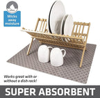 Drymate Jumbo XL Dish Drying Mat, Low-Profile, Super Absorbent, Quick Dry Fabric - Image 2