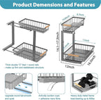 Liuoud Under Sink Organizer 2 Pack, 2 Tier Slide Out Large Capacity Height - Image 6
